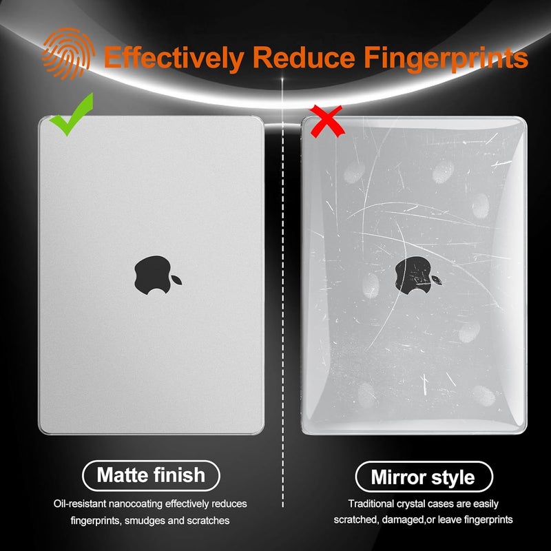 Eoocoo Case Compatible with MacBook Air 15 inch 2026 2025-2023 Release M4 A3241 M3 A3114 M2 A2941 Liquid Retina Display, Plastic Hard Shell Case & Keyboard Cover & Screen Protector, Frost Clear - Image 3